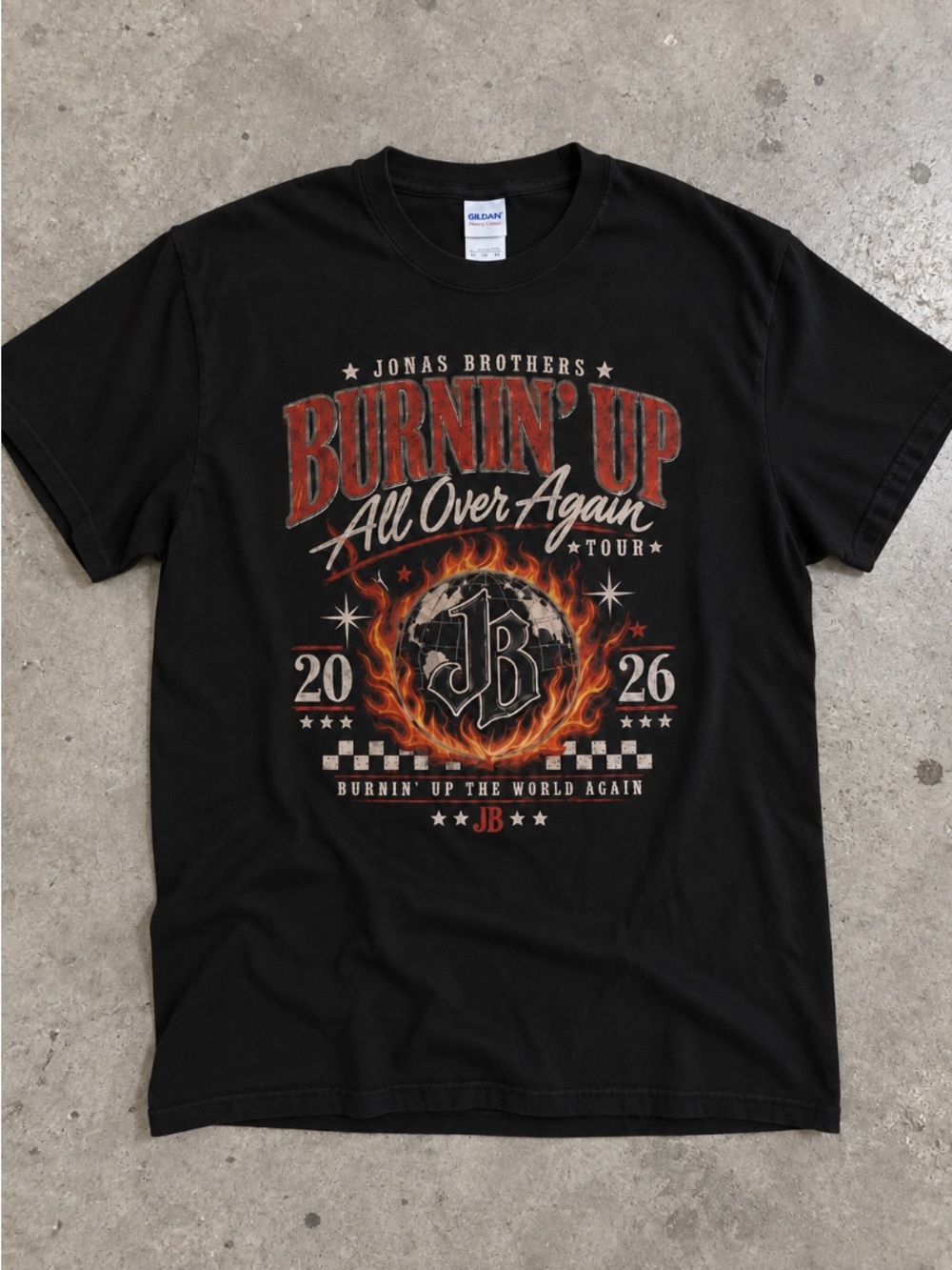 Jonas Brothers Burnin' Up All Over Again Tour 2026 Concert T-Shirt